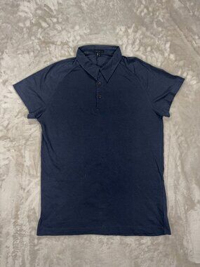 Theory Men's Polo Shirt Short Sleeve Navy - Size Medium